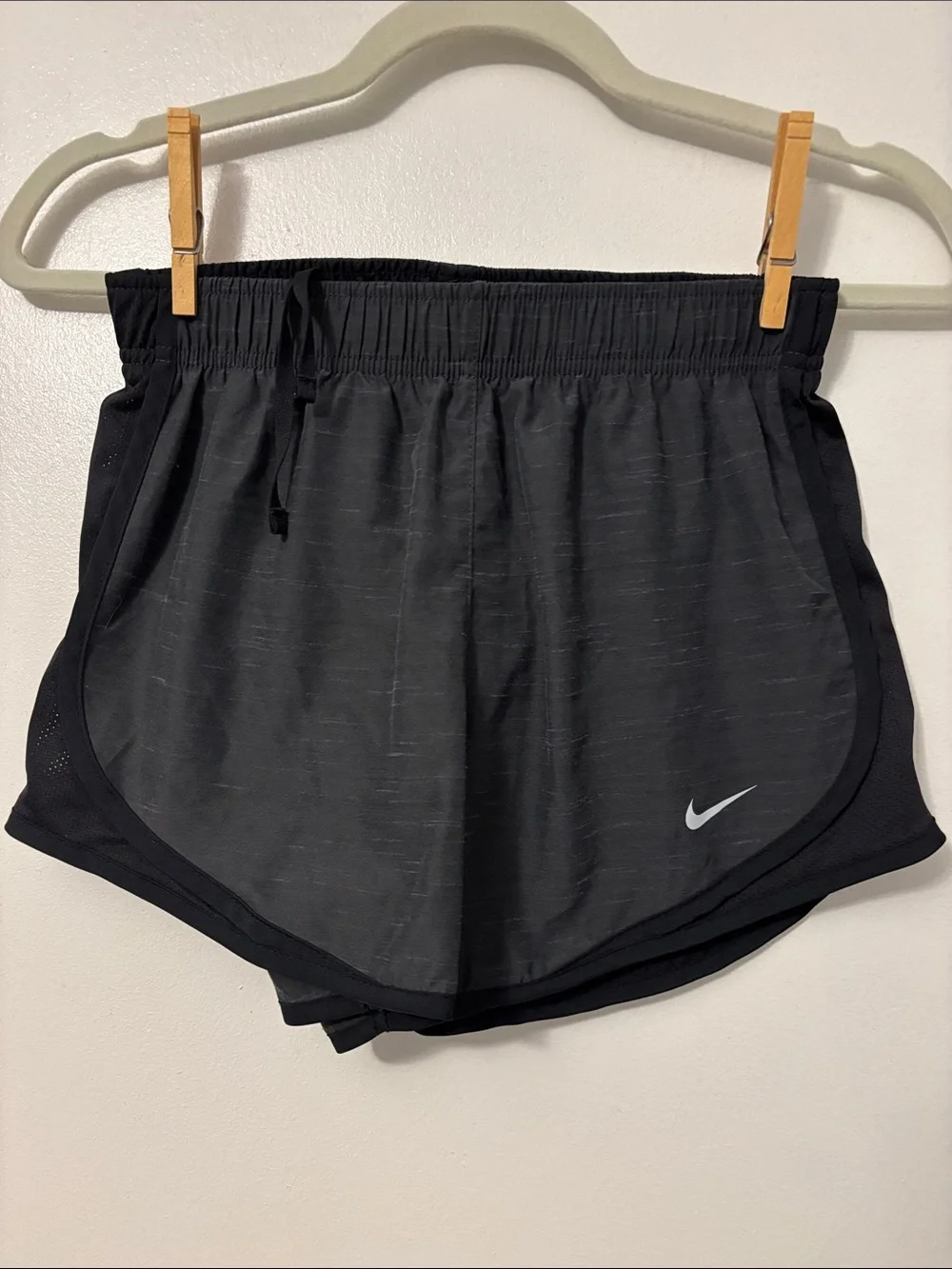 Nike Black Athletic Running Shorts with Reflective Swoosh